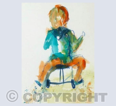 Boy on tricycle