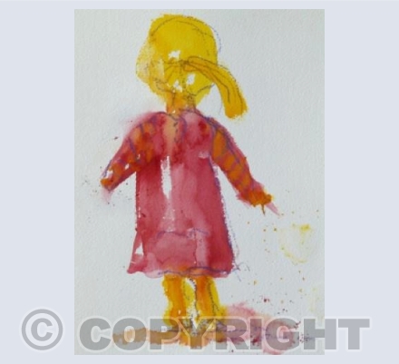 Girl in red dress