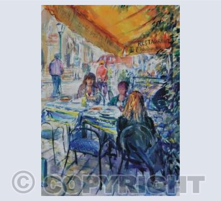 Relaxing in a Toulouse cafe'
