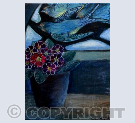 Primulas and swallows