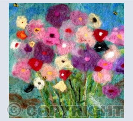 Flower bouquet with bees