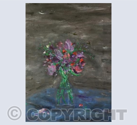 Sweetpeas and bees
