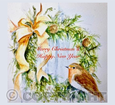 Robin on a Wreath