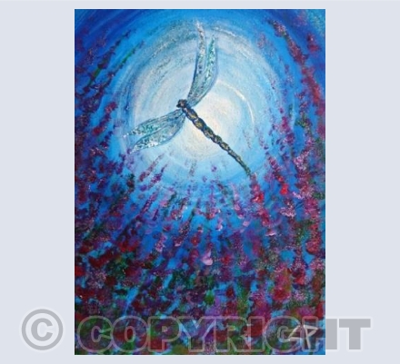 Dark Flower Dragonfly Moon