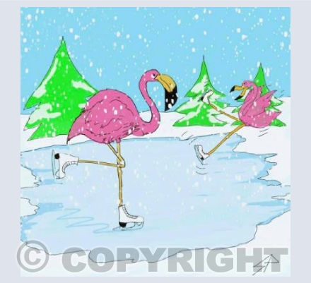 Skating Flamingos