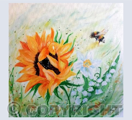 Sunflower and Bee