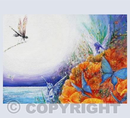 Fairies In Moonlight Poppies