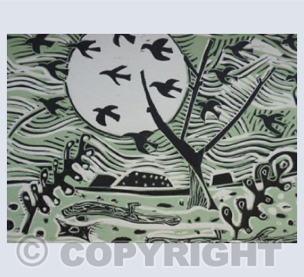 Birds and Moon 