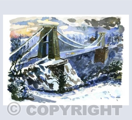 Snow, Sunset, Bridge