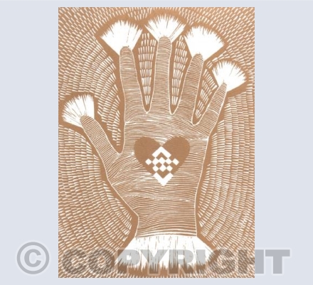 Heart in Hand (Gold and White)