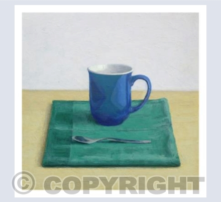 Blue mug with spoon