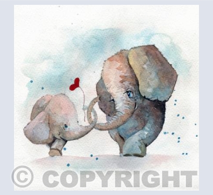 Mummy and Baby Elephant