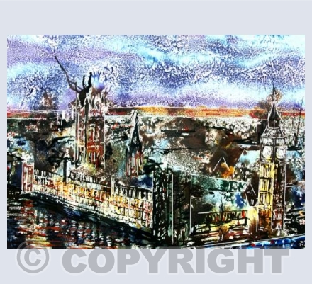 Parliament at Night Card