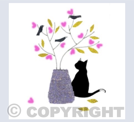 This Black cat likes pink