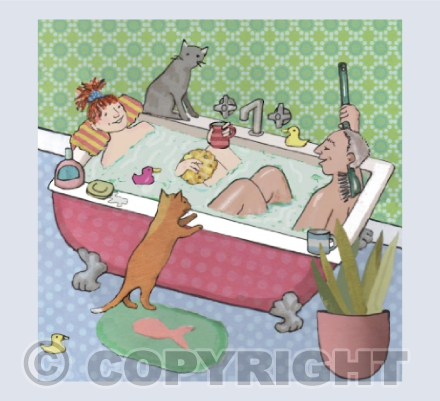 Bathtime chats with cats