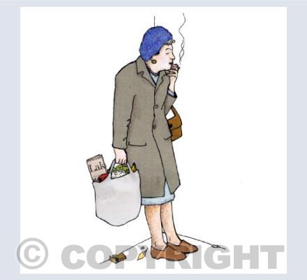 Having a ciggie 