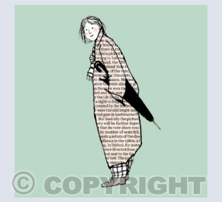 Umbrella lady on green 