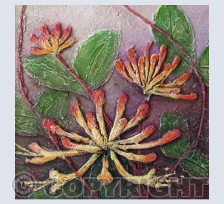 Acrylic and texture Honeysuckle