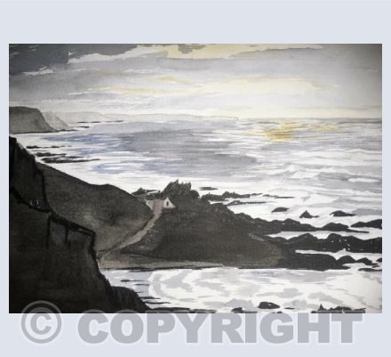 Looking down at Hartland Quay.