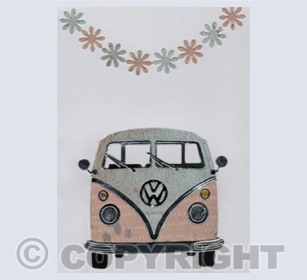 Ink Blot Blues & Pink with a Daisy Chain