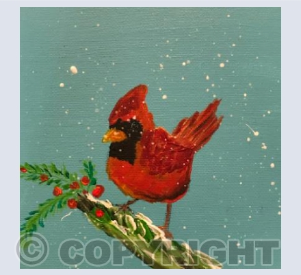 Cardinal at Christmas