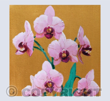 ORCHIDS ON GOLD