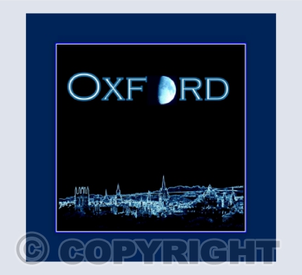 Oxford Spires with moon