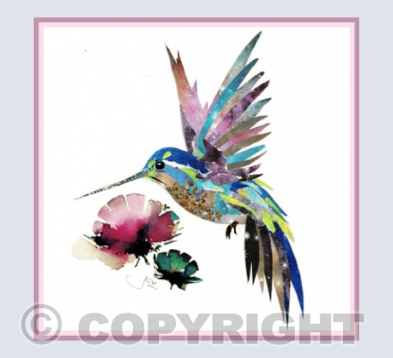 Hummingbird with Flower