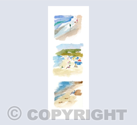 Beach holiday bookmark card