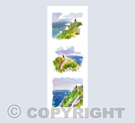 Coastal walk bookmark card
