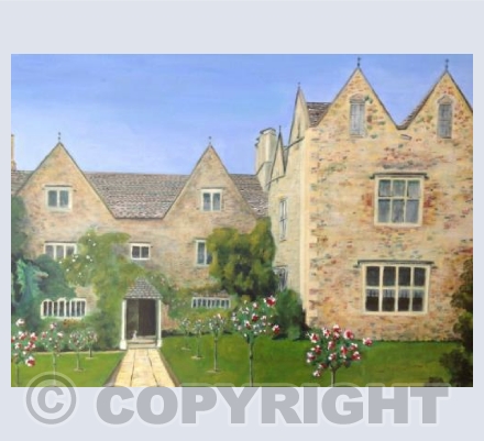 Kelmscott Manor (front) with Fafnir & Horatio