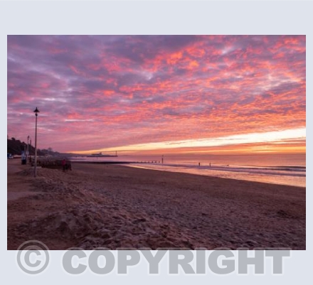 Bournemouth Beach Sunrise with bathers