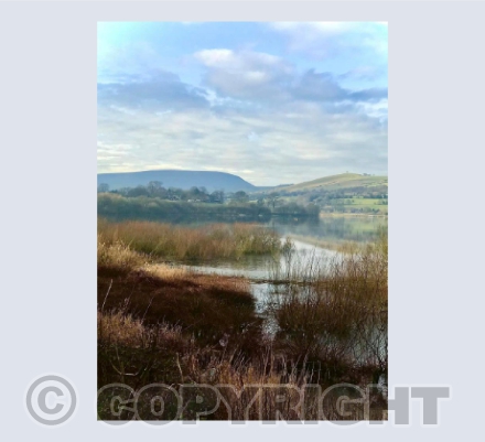 Pendle and Blacko Tower from Lake Burwain