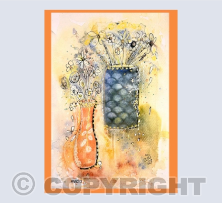 FLOWERS IN TWO VASES