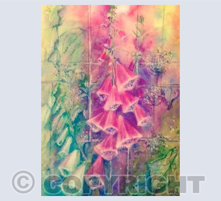 Foxgloves watercolour 