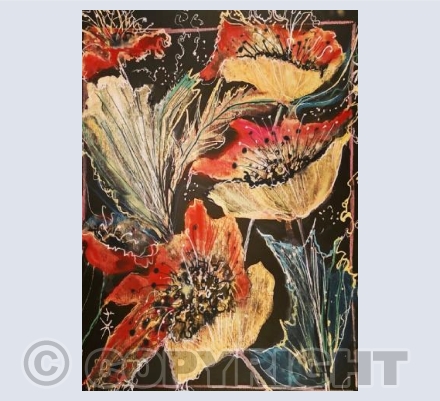 Poppies on black 
