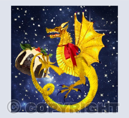 'Draig Aur y Pwdin Nadolig' The Christmas Pudding Golden Dragon