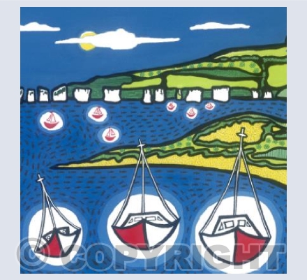 Red Boats in Studland Bay