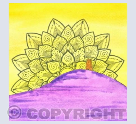 Glastonbury Tor purple