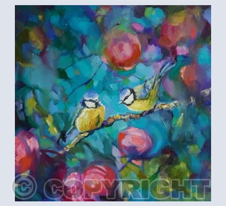 Bluetits and Roses