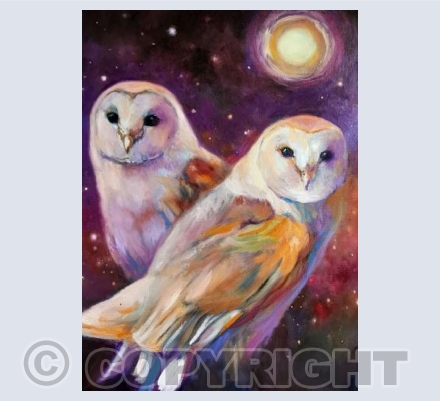 Owls Beneath the Summer Moon