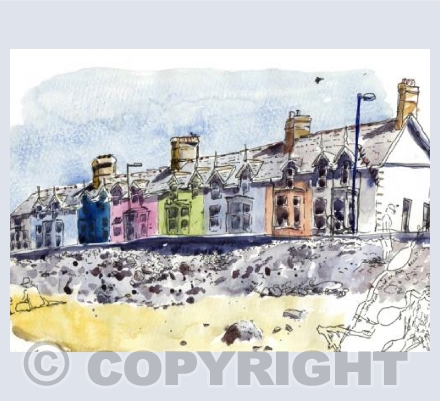 On the beach, Borth