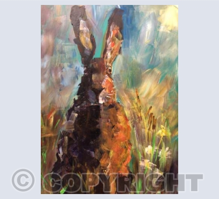 Hare with Daisies -KAM009