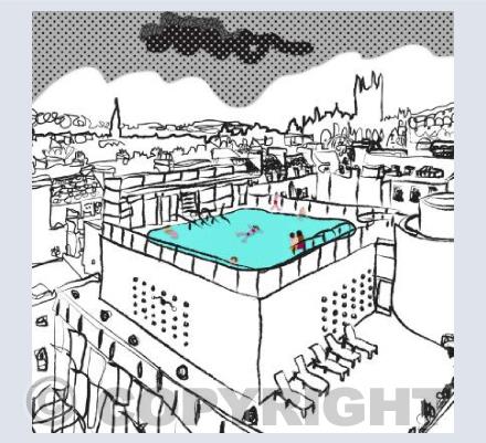 No.15 Thermae Spa on a Cloudy Day