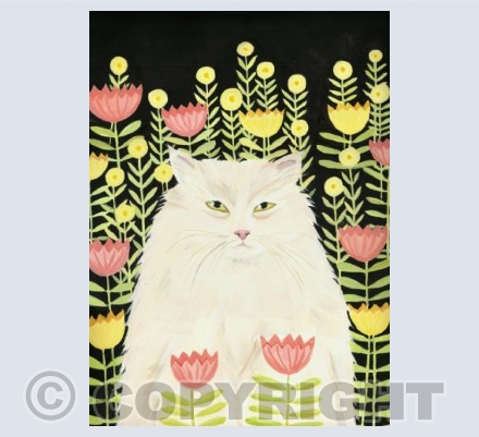 Persian cat in Summer garden