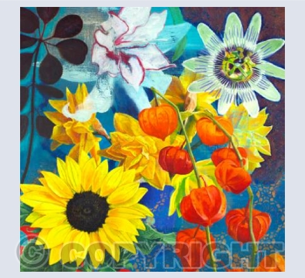 Sunflower and Physalis