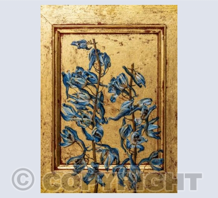 Delphiniums on Gold