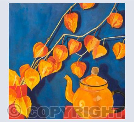 Teapot and Physalis