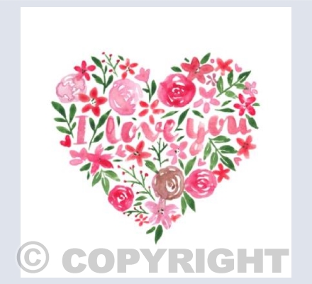 I Love You Floral Heart