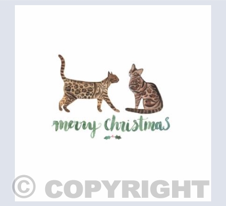 Bengal cat Christmas card